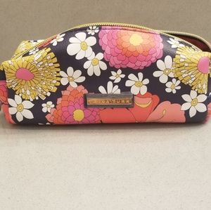 Trina Turk Navy and Pink Floral Pouch